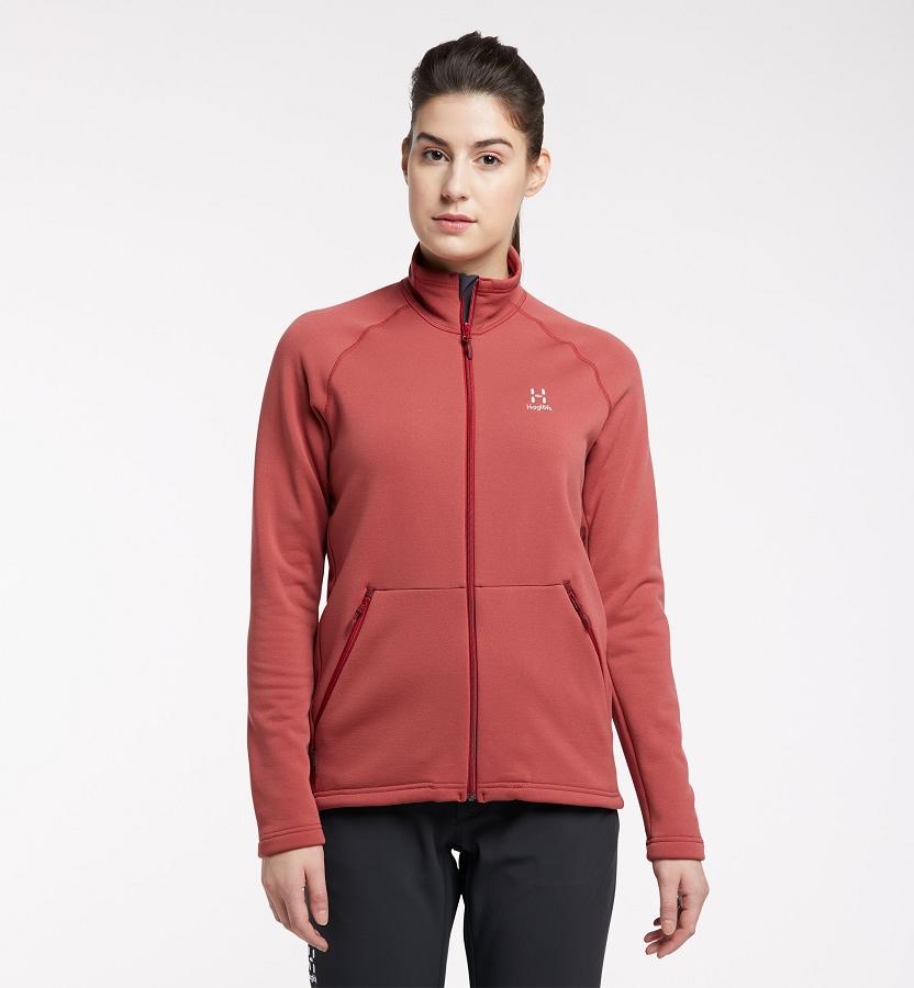 Haglöfs Womens Bungy Fleece Red New Zealand 04173EHJP
